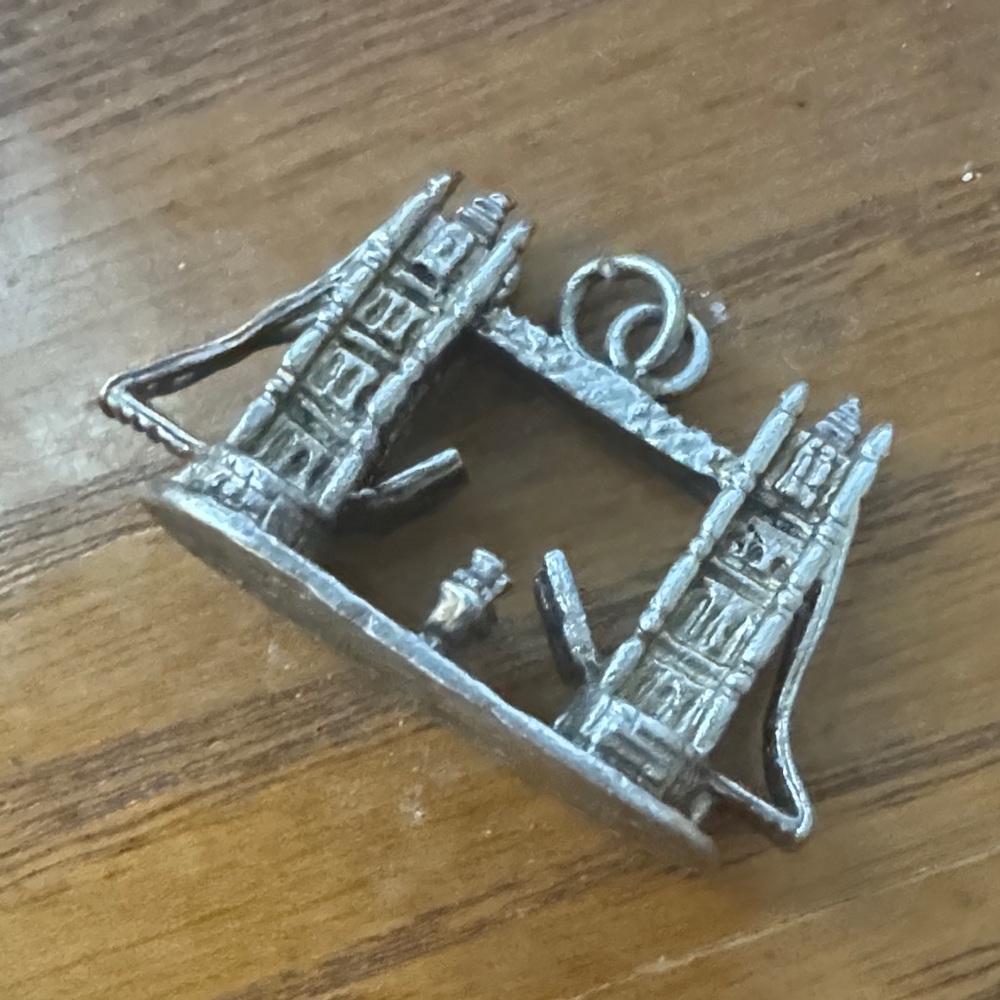 Silver Tower Bridge Charm Pendant